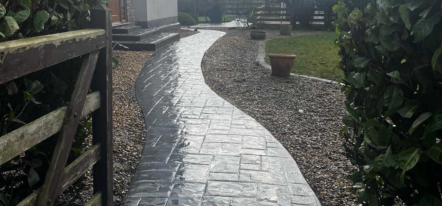Ashlar Sandstone pathway and steps at Brook Farm Bickerstaff by Avant Gardens Liverpool
