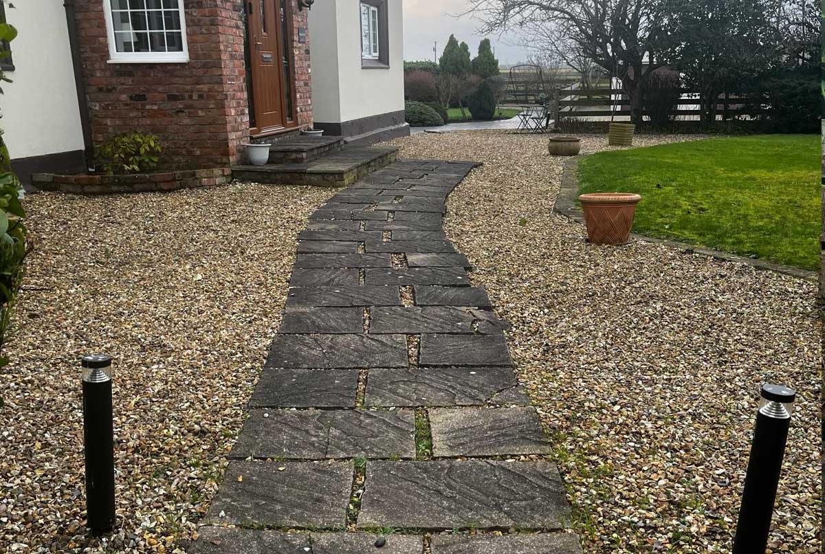 Before — old pathway at Brook Farm Bickerstaff